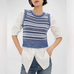 Veronica Beard Esphera Mixed Media Top Sweater Vest Size M NWOT